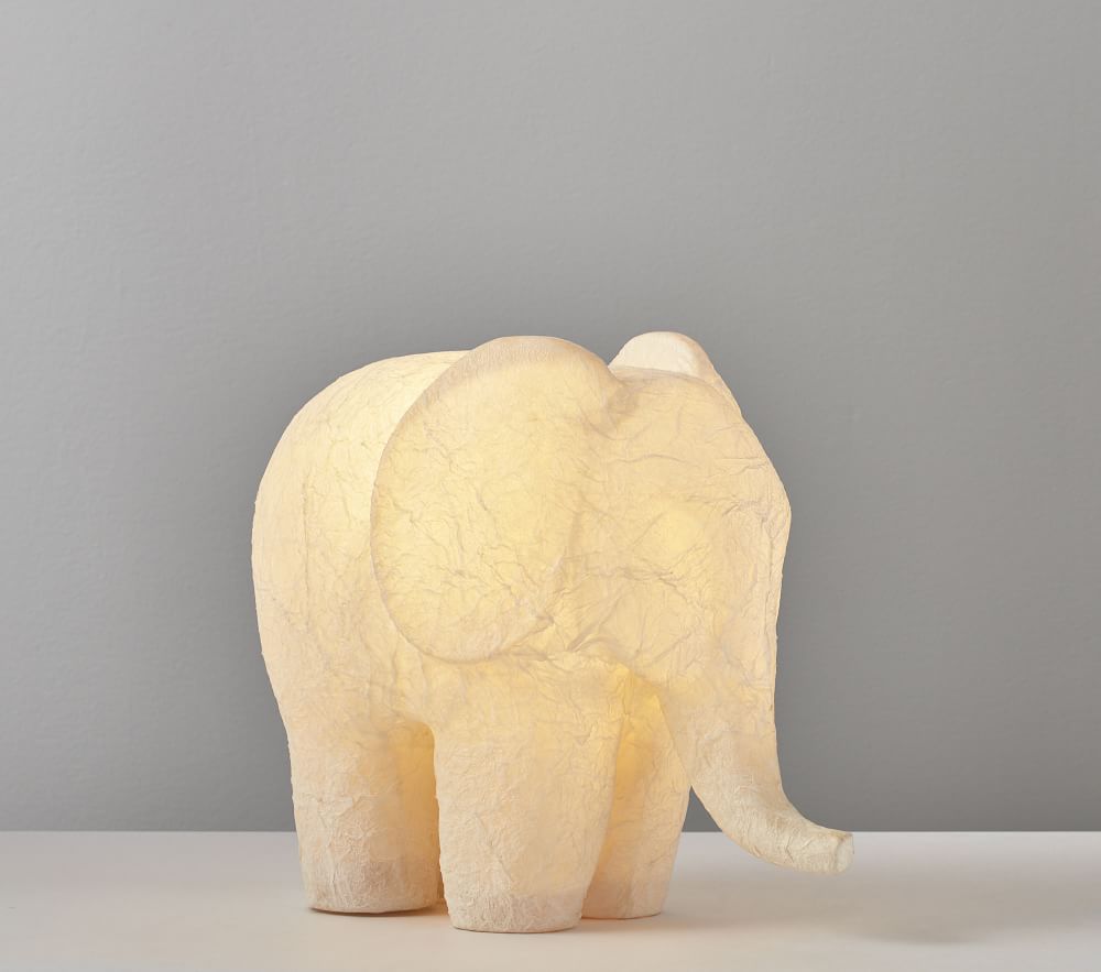 Elephant Paper Mache Table Nightlight